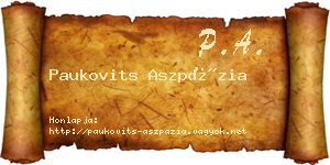 Paukovits Aszpázia névjegykártya